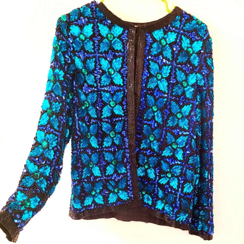 Laurence Kazar Vintage Sequined Topper